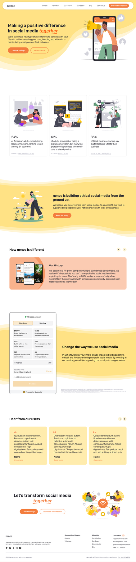 Final landing page design